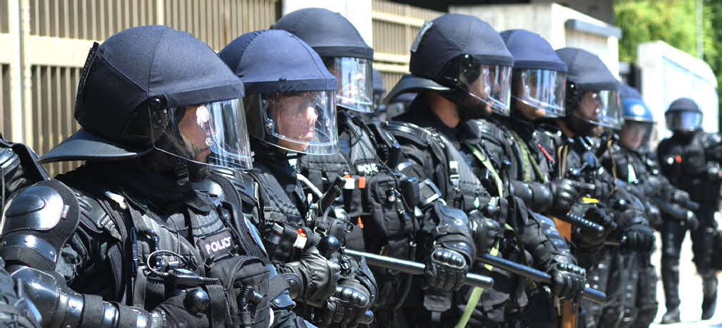 Police protecting the United Nations