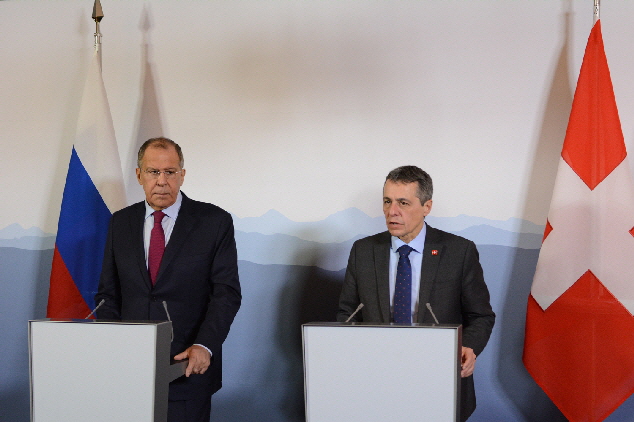 Sergei Lavrov (Russia) and Ignazio Cassis (Switzerland)